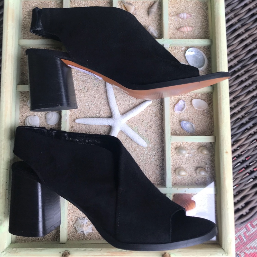🖤NORDSTROM TOPSHOP BLACK SUEDE OPEN TOE